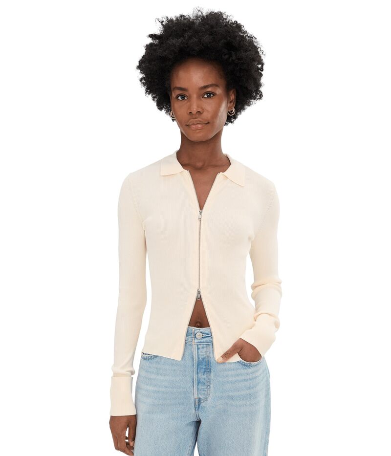 駆け込み寺 レディース アウター 編み物・プルオーバー 肋筋 Sanctuary Onlyours Ribbed Zip Sweater Collagen