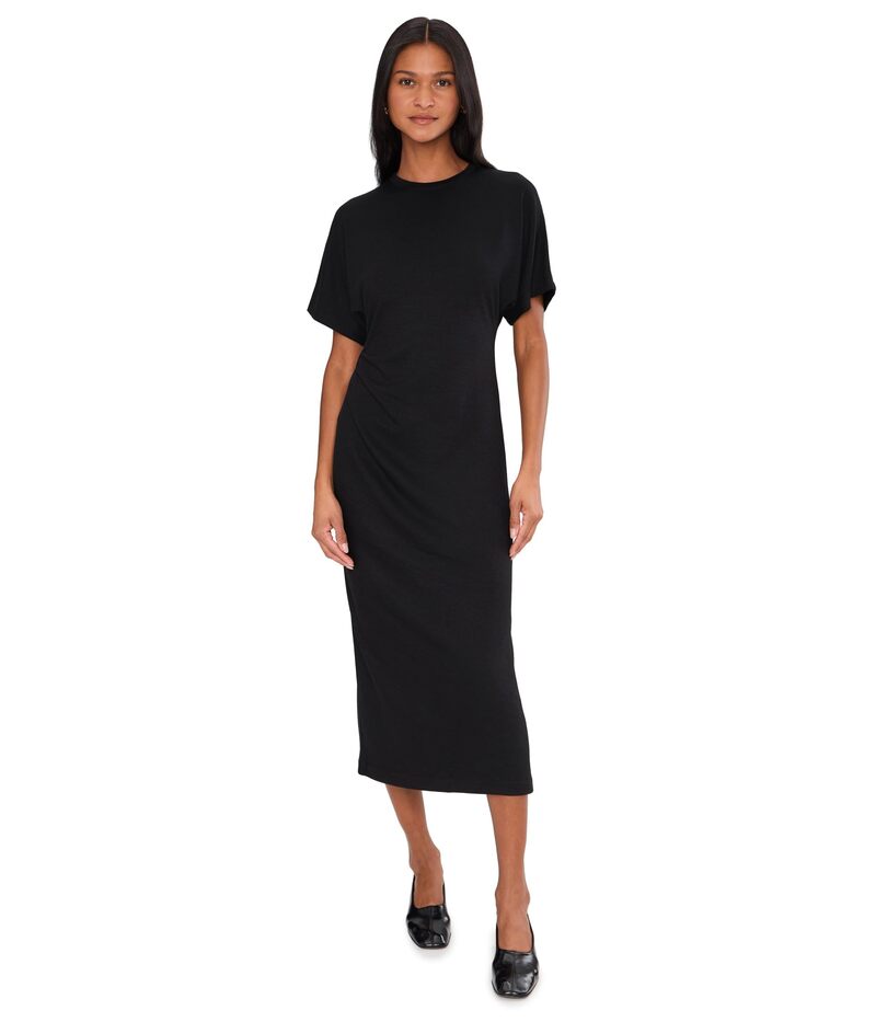 ヴィンス レディース トップス ワンピース Vince Short Sleeve Side Rouche Dress Black ブラック｜ReVida 店 46,680円