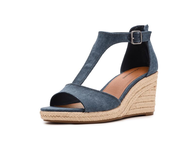 ラッキーブランド レディース シューズ ヒール サンダル Lucky Brand Cyleste T-Strap Wedge Sandals Navy ネイビー|ReVida 店