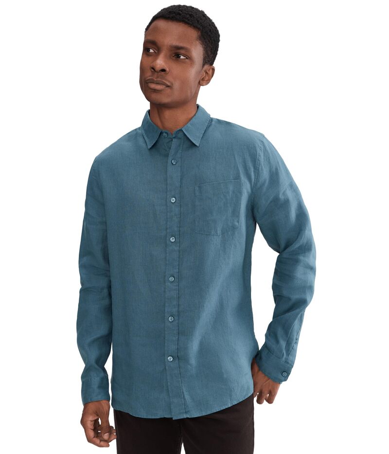 ヴィンス メンズ トップス シャツ Vince Long Sleeve Shirt Uniform Blue ブルー｜ReVida 店