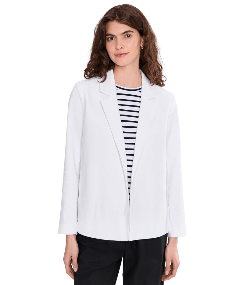 エイリーンフィッシャー レディース アウター 厚地の外套 綿織物 スポーツジャケット Eileen Fisher Cotton Blend Ponte Blazer White 白いこと