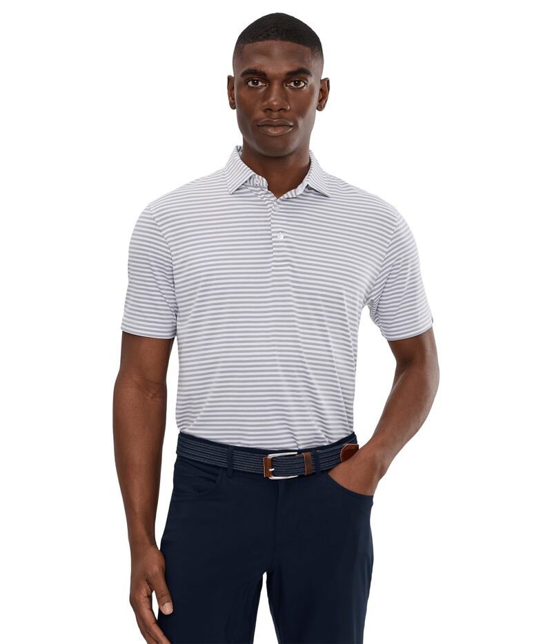 御役目演芸 メンズ トップス プルオーバー tasc Performance Cloud Polo - Air Stripe Silver/White 白いこと