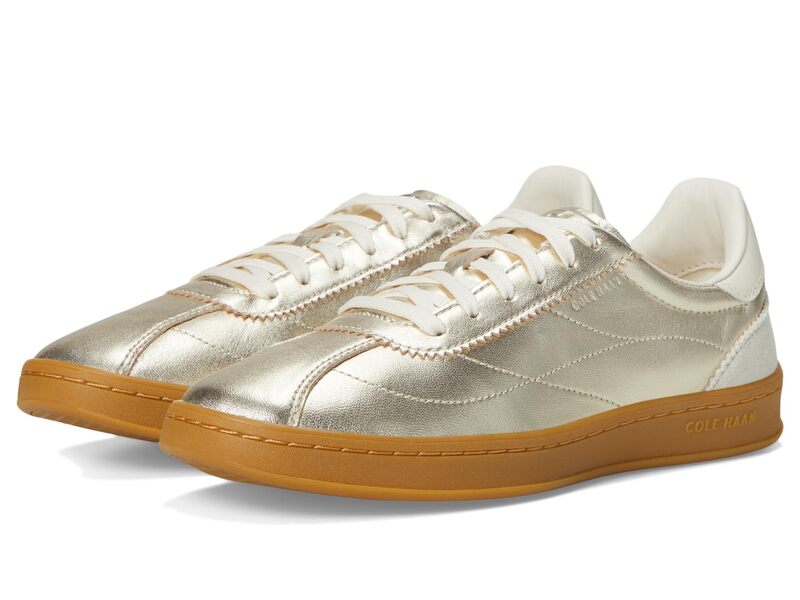 電話を掛けるハーン レディース シューズ スニーカー Cole Haan Grand Crosscourt Brynn Sneakersoft Gold Metallic/Silver Birchsuede ゴールド