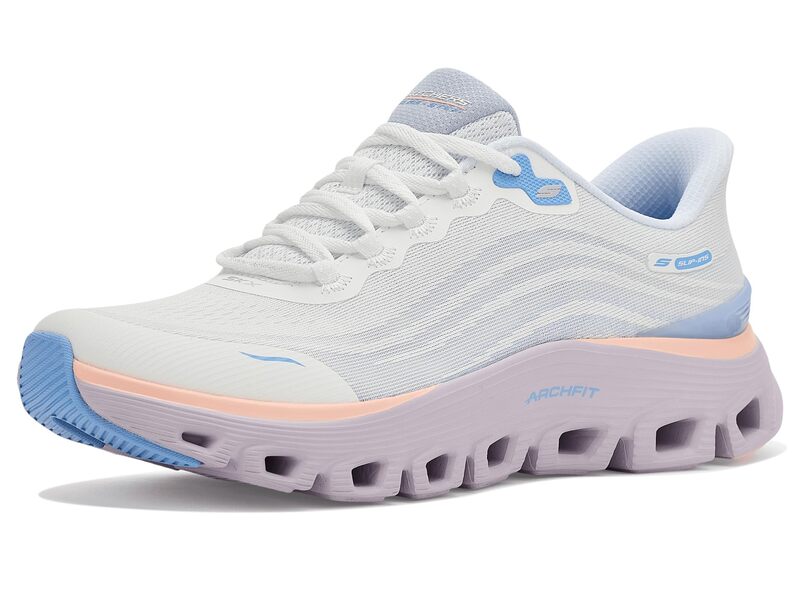 スケッチャーズ レディース シューズ スニーカー Skechers Arch Fit Glide-step Wave Hands Free Skip-ins White 白いこと
