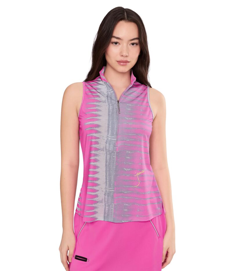 ジャイミーサドック レディース トップス シャツ ノースリーブ Jamie Sadock Sleeveless Zip Front Mandarin Collar Pink ピンク｜ReVida 店
