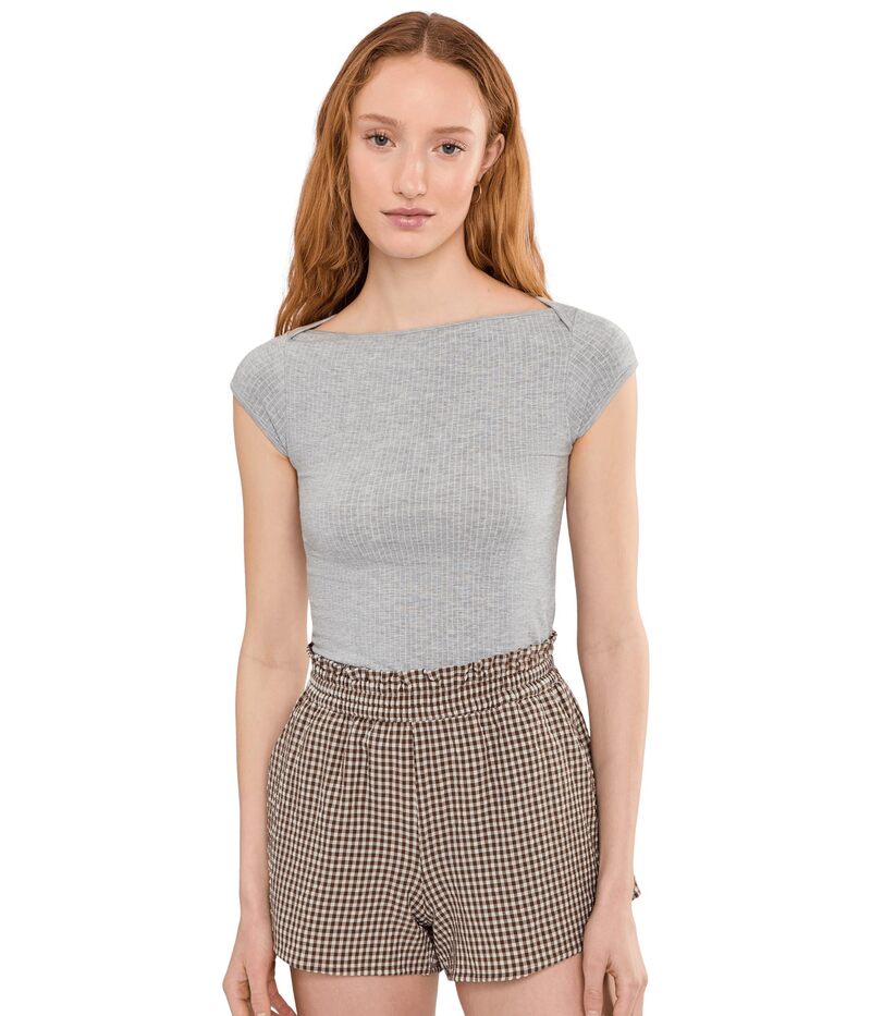 フリーピープル レディース トップス シャツ Free People Soft Seamless Modal Tee Heather Grey グレー｜ReVida 店