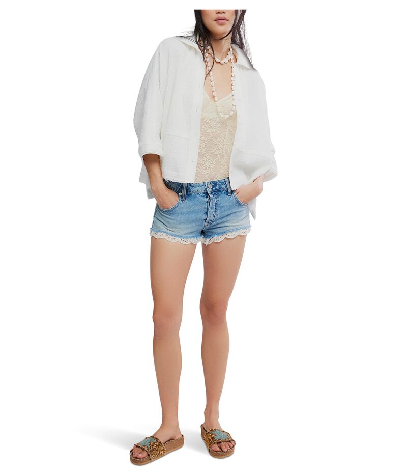 フリーピープル レディース ボトムス ハーフパンツ・ショーツ ショートパンツ レース Free People Cali Lace Shortshort N Sweet|ReVida 店