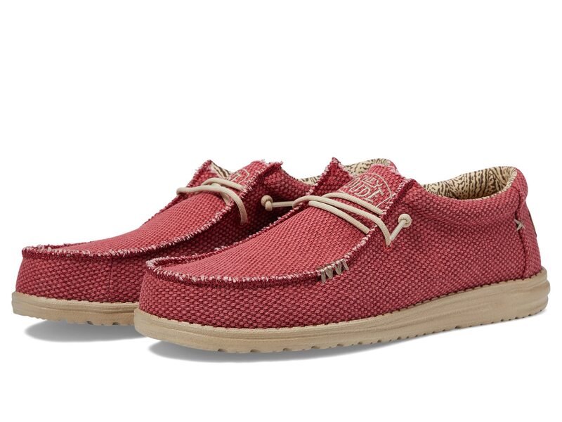 ヘイデュード メンズ シューズ スニーカー Hey Dude Wally Braided Slip-On Casual Shoes Pompeian Red レッド｜ReVida 店