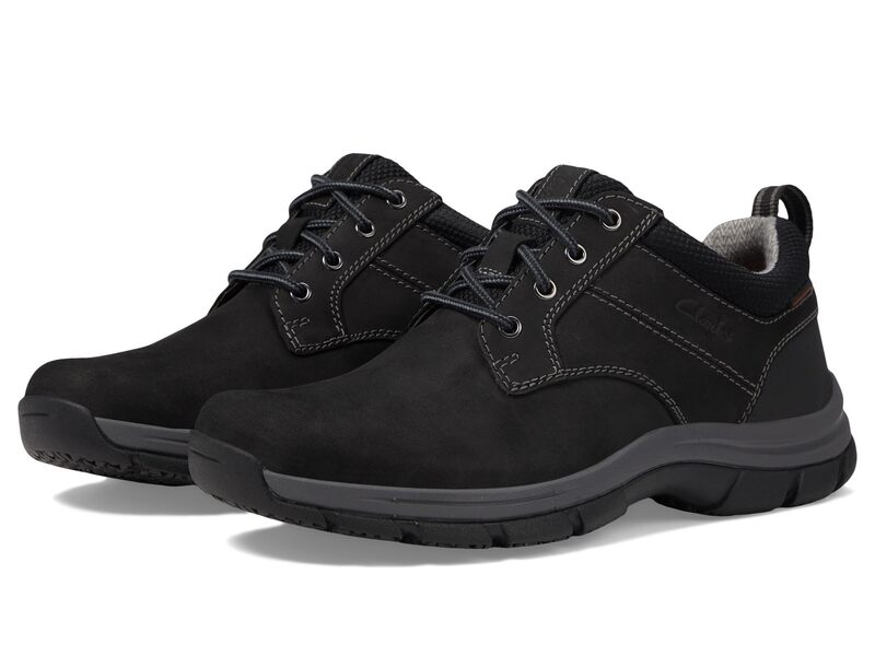 クラークス メンズ シューズ スニーカー Clarks Walpath Low Black Leather 黒いこと