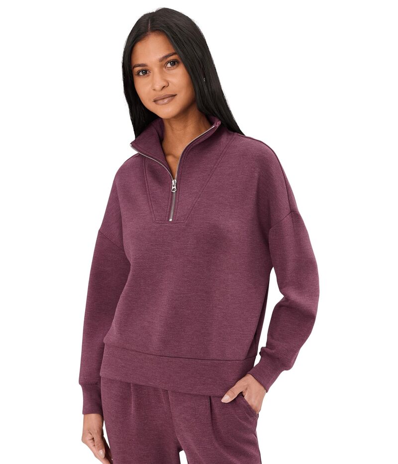 バーレイ レディース アウター パーカー・スウェット Varley Hawley 1/2 Zip Sweat Sassafras Marl マール