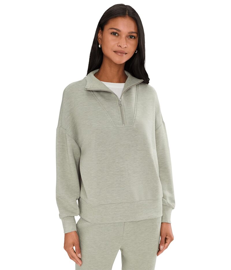 バーレイ レディース アウター パーカー・スウェット Varley Hawley 1/2 Zip Sweat Shadow Marl マール