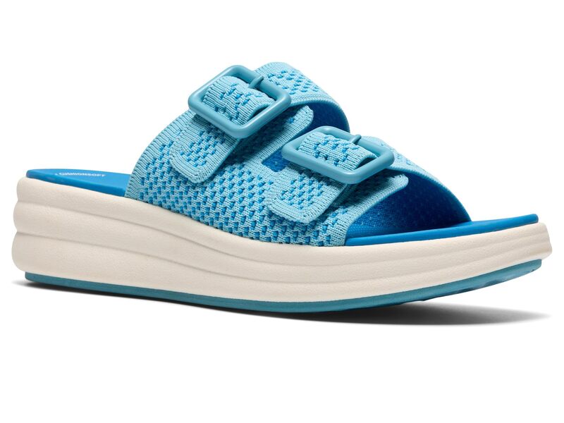 クラークス レディース シューズ 踵 Clarks Drift Faye Bright Blue Textile 青色