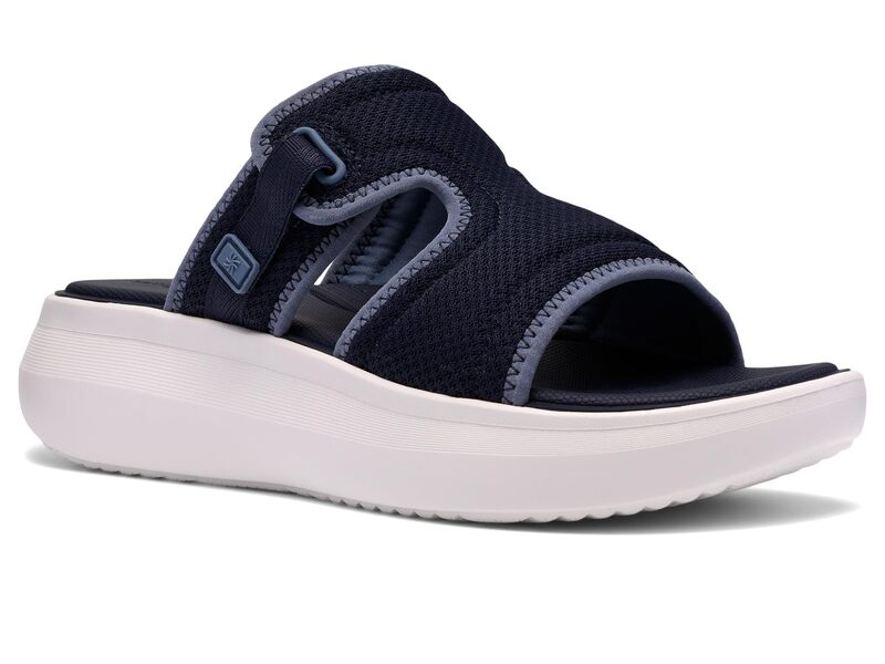 クラークス レディース シューズ 踵 Clarksolevana Mist Navy Tetxtile 米国海軍