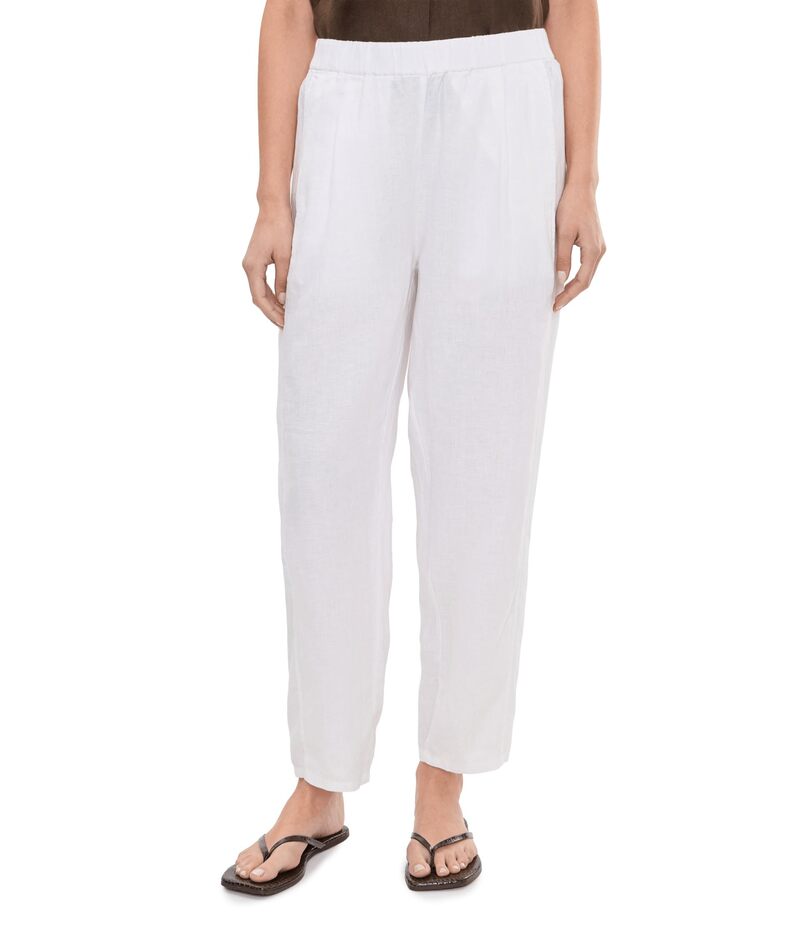 エイリーンフィッシャー レディース ボトムス 心地よいズボン下 筋目 アンクル リネン Eileen Fisher Organic Linen Ankle Pleated Lantern Pants White 白いこと
