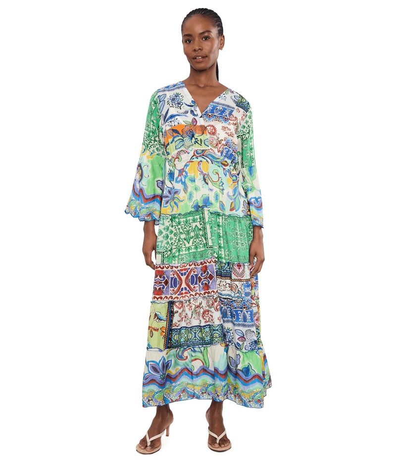 ジョニーワズ レディース トップス 衣装 ティアード パッチワーク Johnny Was Dibble Tieredress - Armeria Patchwork Armeria Mix
