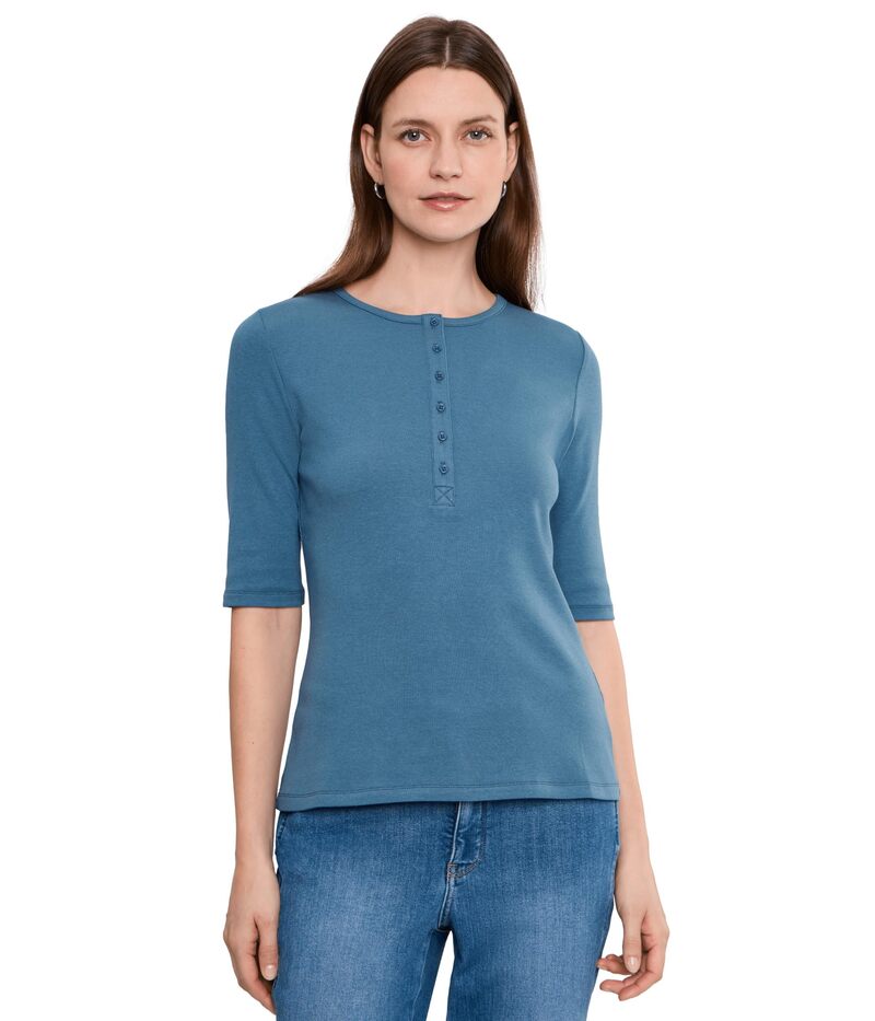 エヌワイディージェイ レディース トップス シャツ NYDJ Henley Top Indigo Melody インディゴ|ReVida 店