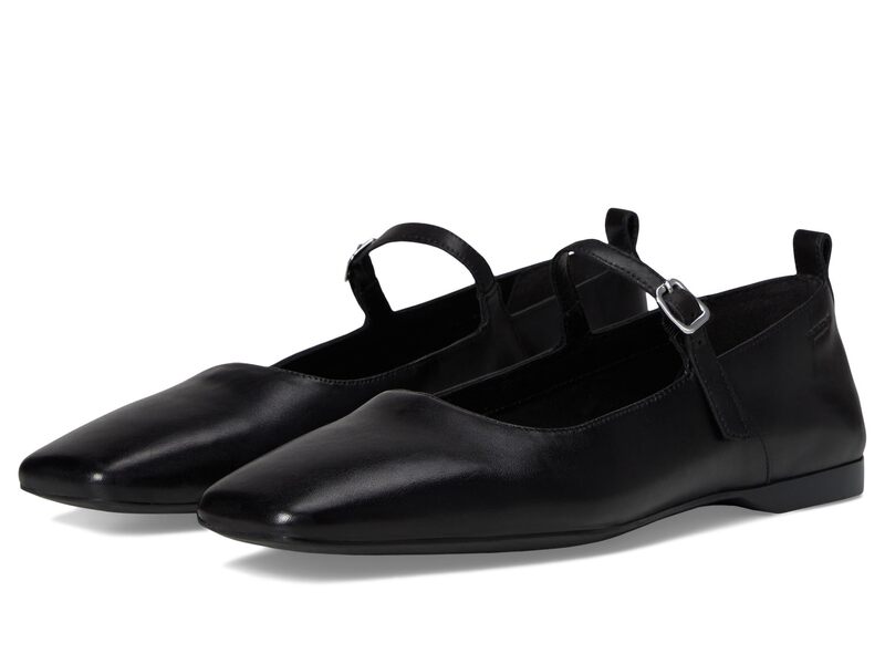 ヴァガボンド レディース シューズ サンダル なめし革 Vagabond Shoemakers Delia Leather Mary Jane Flat Black 黒いこと
