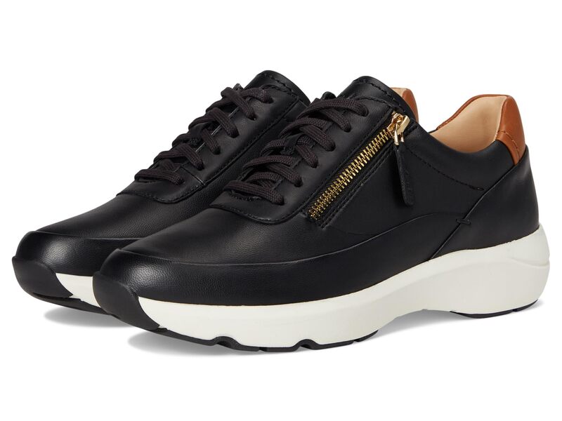 クラークス レディース シューズ スニーカー Clarks Tivoli Zip Black Leather 黒いこと