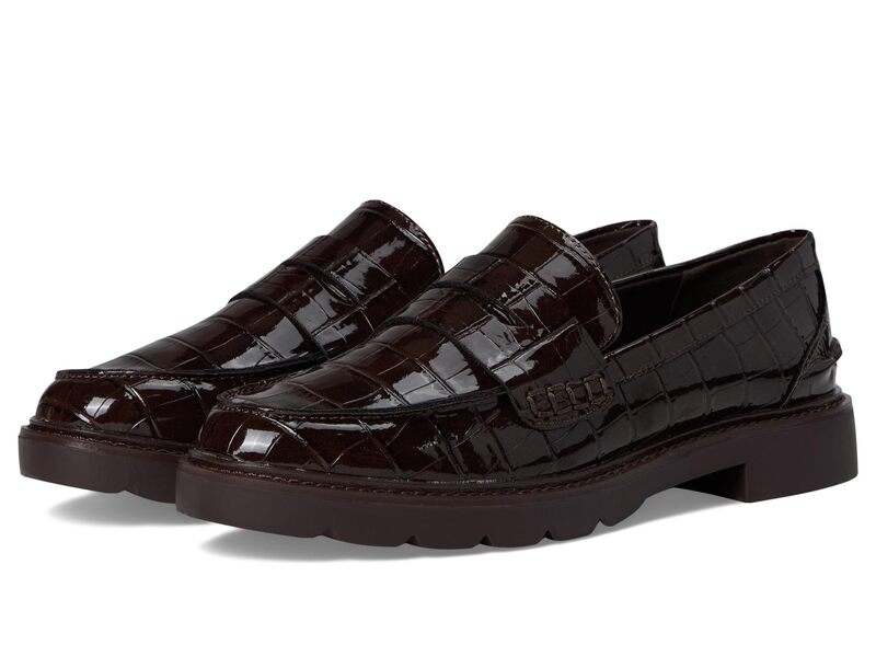 アンクライン レディース シューズ スリッポン・ローファー Anne Klein Eryn Brown Croc 赤銅色