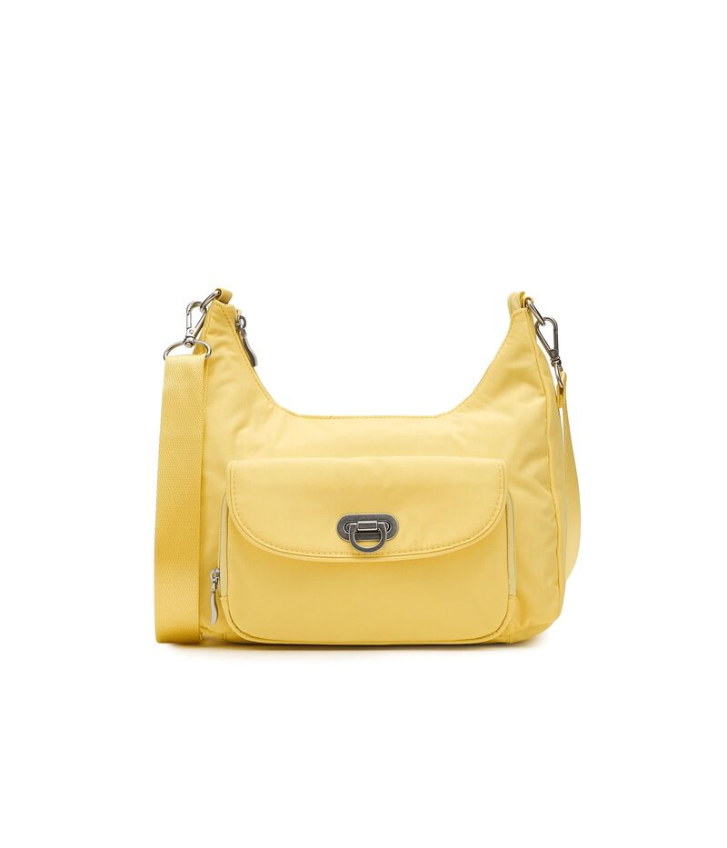 バッガリーニ レディース 御徒面子 Baggallini Coastal Flip Lock Half Moon Bag Butter Yellow 黄色