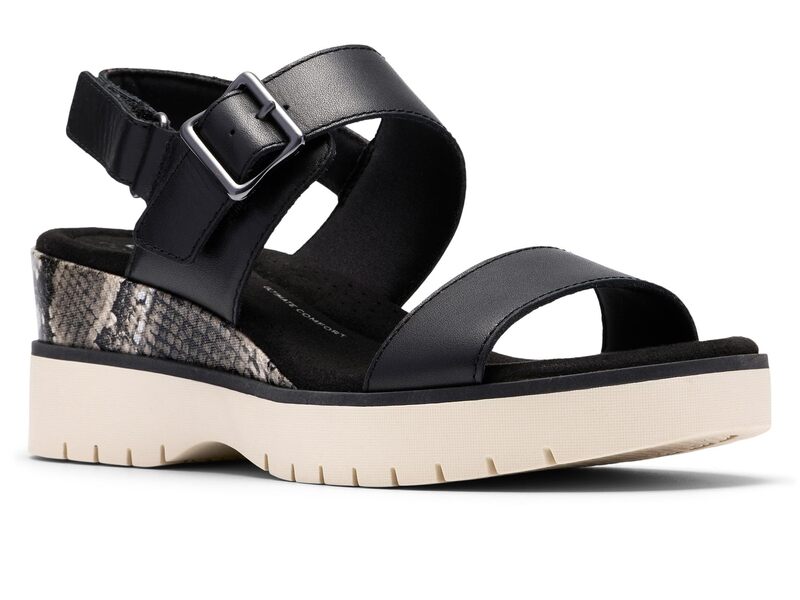 クラークス レディース シューズ ヒール Clarks Diaz Rose Black Combi Leather ブラック|ReVida 店