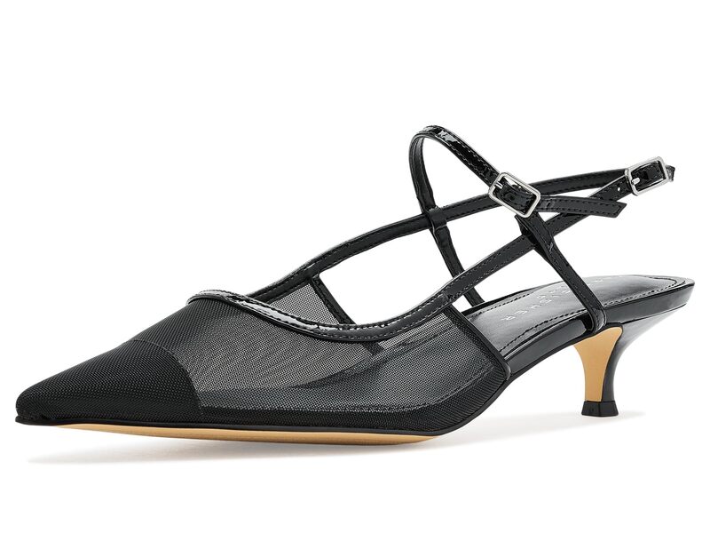 目じるし・フィッシャー レディース シューズ 踵 Marc Fisher LTD Ceddy Black Mesh/Patent Leather 黒いこと