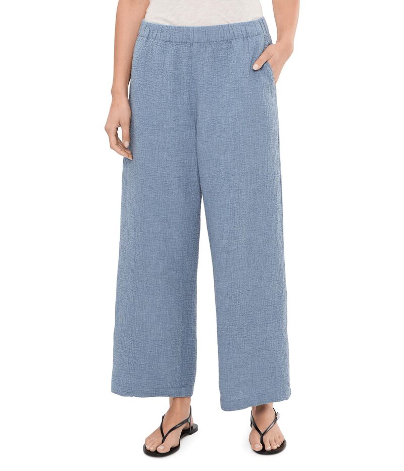 エイリーンフィッシャー レディース ボトムス 心地よいズボン下 綿織物 アンクル Eileen Fisher Organicotton Doubleweave Ankle Wide Pants Haze