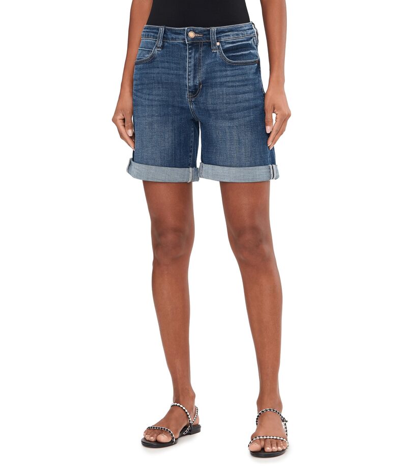 リヴァプール ロサンゼルス レディース ボトムス ハーフパンツ・ショーツ ショートパンツ デニム Liverpoolos Angeles 10" Marley Mid-Rise Girlfriendenim Shorts with Roll Cuff Rushland デニム｜ReVida 店