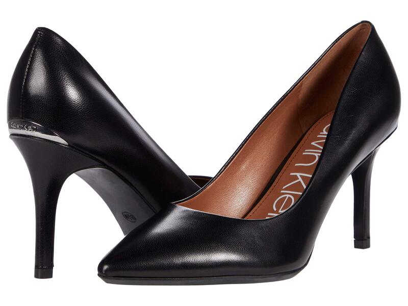 カルバンクライン レディース シューズ 踵 Calvin Klein Gayle Pump Black Leather 1 黒いこと