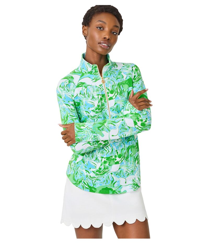 リリーピュリッツァー レディース アウター 厚地の外套 Lilly Pulitzer UPF 50+ Skipper Popover Capri Blue Gallopingals 青み