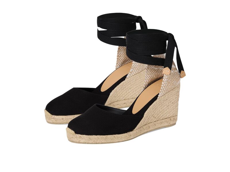カスタ ニエール レディース シューズ 踵 CASTANER Carina 80 Wedgespadrille Black 黒いこと