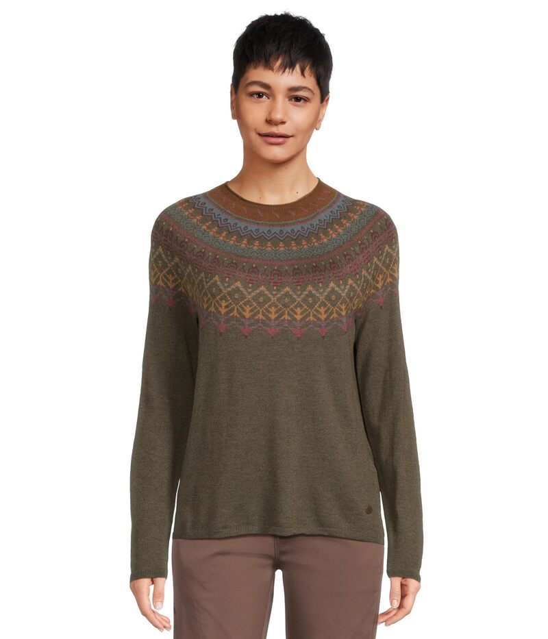 ロイヤルロビンズ レディース アウター 編み物・ティーシャツ Royal Robbins Westlands Fairisle Crew Everglade Heather Monarch Pattern ギョリュウモドキ