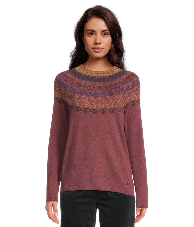 ロイヤルロビンズ レディース アウター 編み物・スウェーター Royal Robbins Westlands Fairisle Crewild Rhubarb Heather Monarch Pattern ギョリュウモドキ