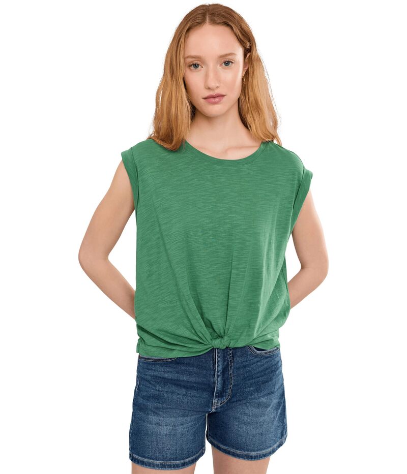 駆け込み寺 レディース トップス ティーシャツ Sanctuary Knotted Muscle Tee Green Juice 緑であること