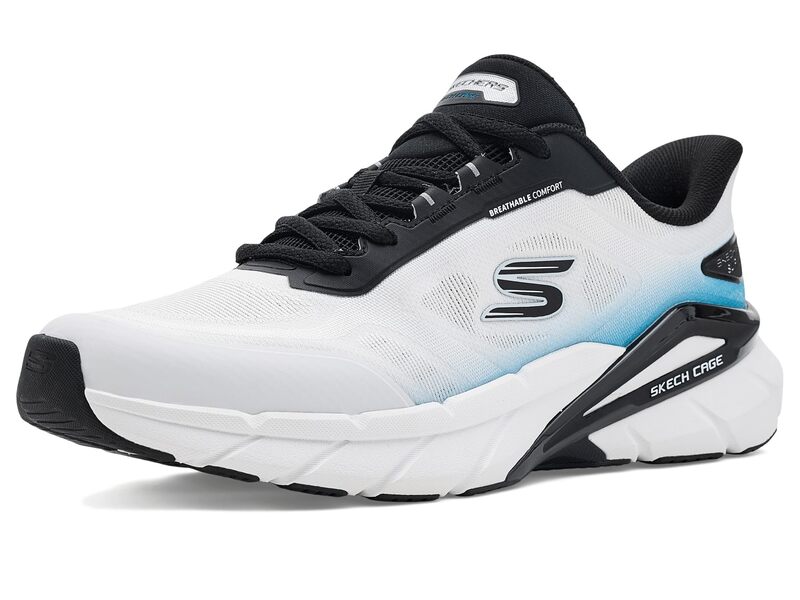 スケッチャーズ メンズ シューズ スニーカー SKECHERSkech Cage Hands Free Slip-In White/Synthetic/Blue 白いこと