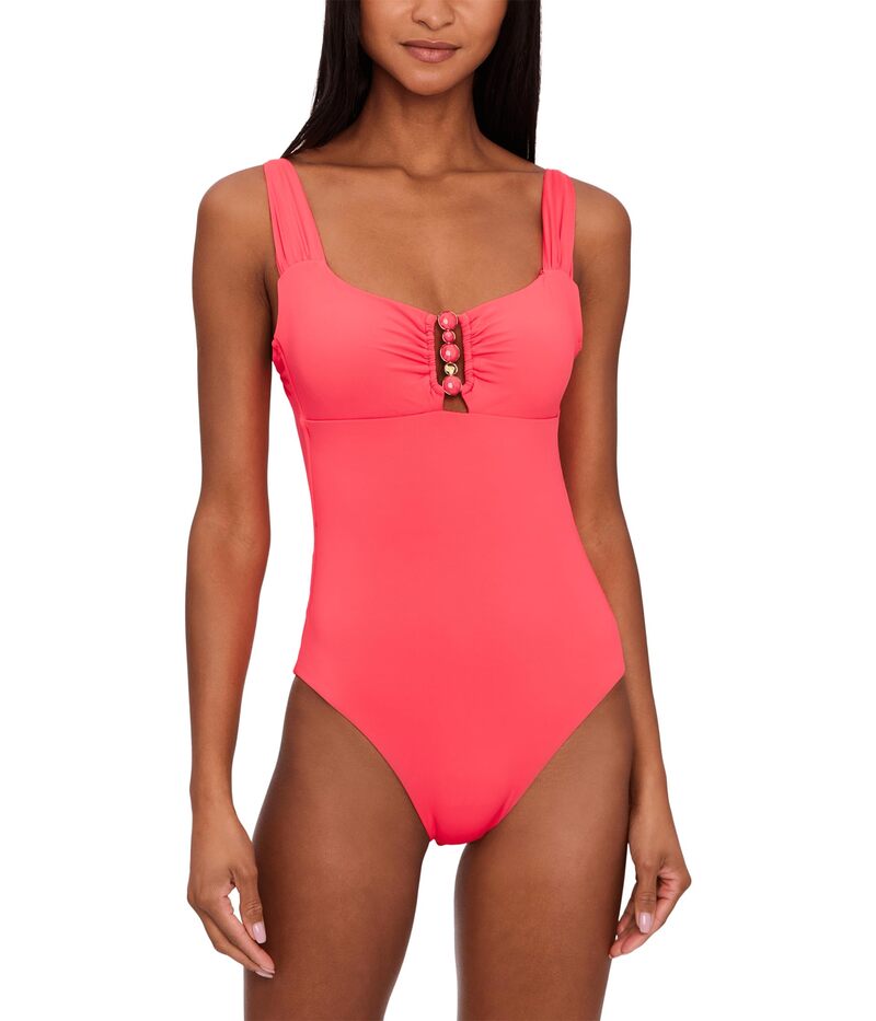 ベッカ レディース 海水着 上下書き割り BECCA Marble Canyon Ariyah Plunge One-Piece Caliente