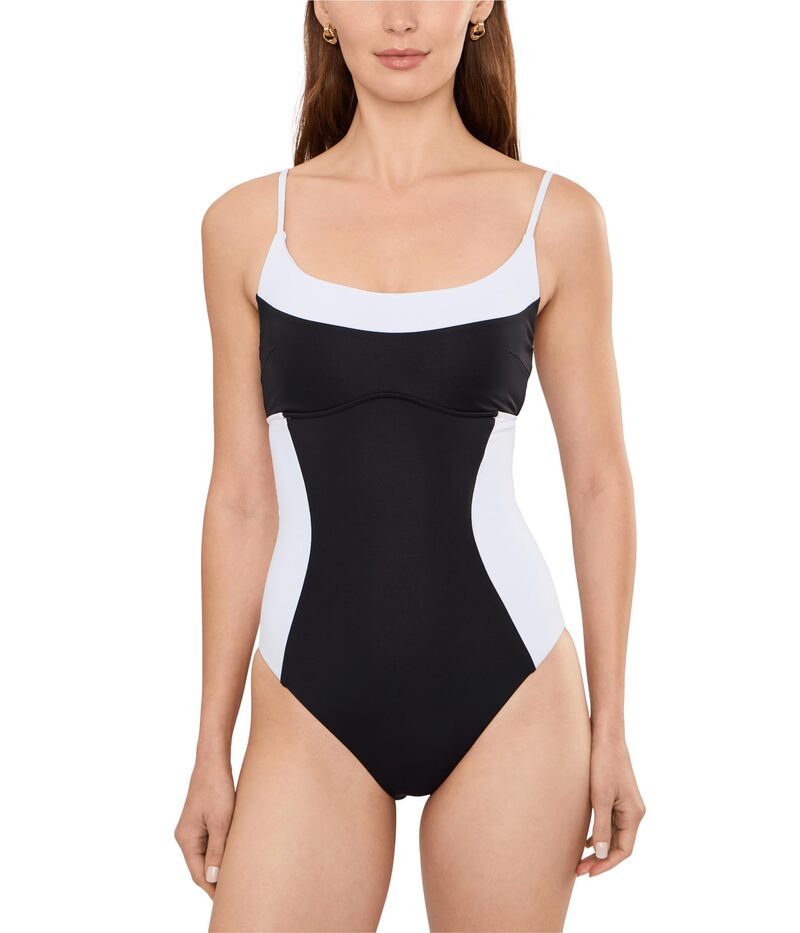 ベッカ レディース 海水着 上下書き割り BECCA Sport Modelisabeth Corset Inspired One-Piece Black 黒いこと