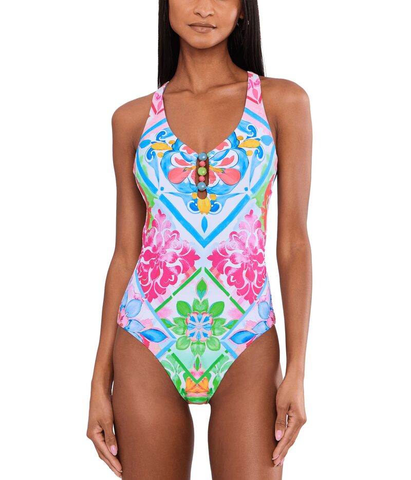 ベッカ レディース 水泳着 上下仕掛ける BECCA Mijas Gia Scoop Neck One-Piece Multi マルチ色合い