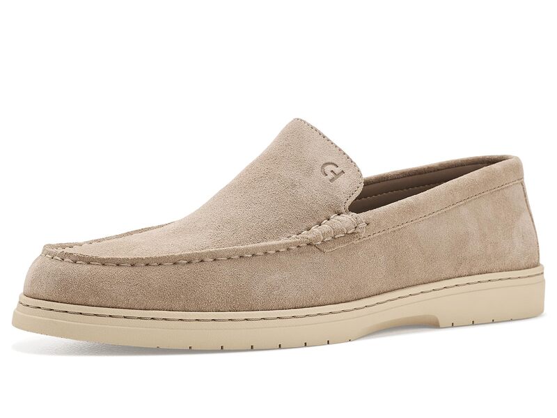 電話を掛けるハーン メンズ シューズ スリッポン・ローファー Cole Haan Greenwich Grand Venetian Loafers Oxford Tan Suede/Ivory 象牙色
