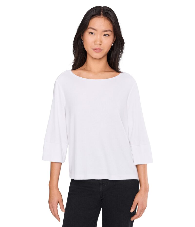 マイケルスターズ レディース トップス シャツ Michael Stars Rosalynn Wide Sleeve Boatneck Top White ホワイト｜ReVida 店 20,705円