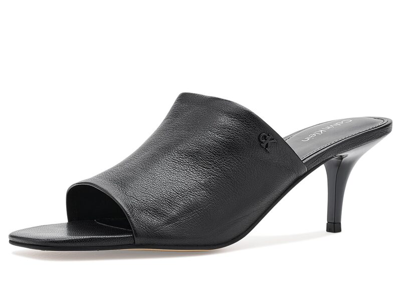 カルバンクライン レディース シューズ ヒール Calvin Klein Chaney Black Leather ブラック｜ReVida 店