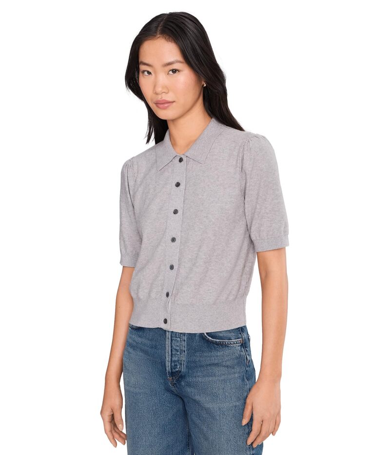 マイケルスターズ レディース トップス シャツ Michael Starsparrow Button-Up Collared Top Heather Grey グレー|ReVida 店