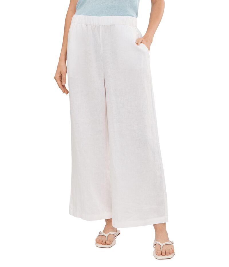 エイリーンフィッシャー レディース ボトムス 心地よいズボン下 アンクル リネン Eileen Fisher Organic Linen Ankle Wide Pants White 白いこと