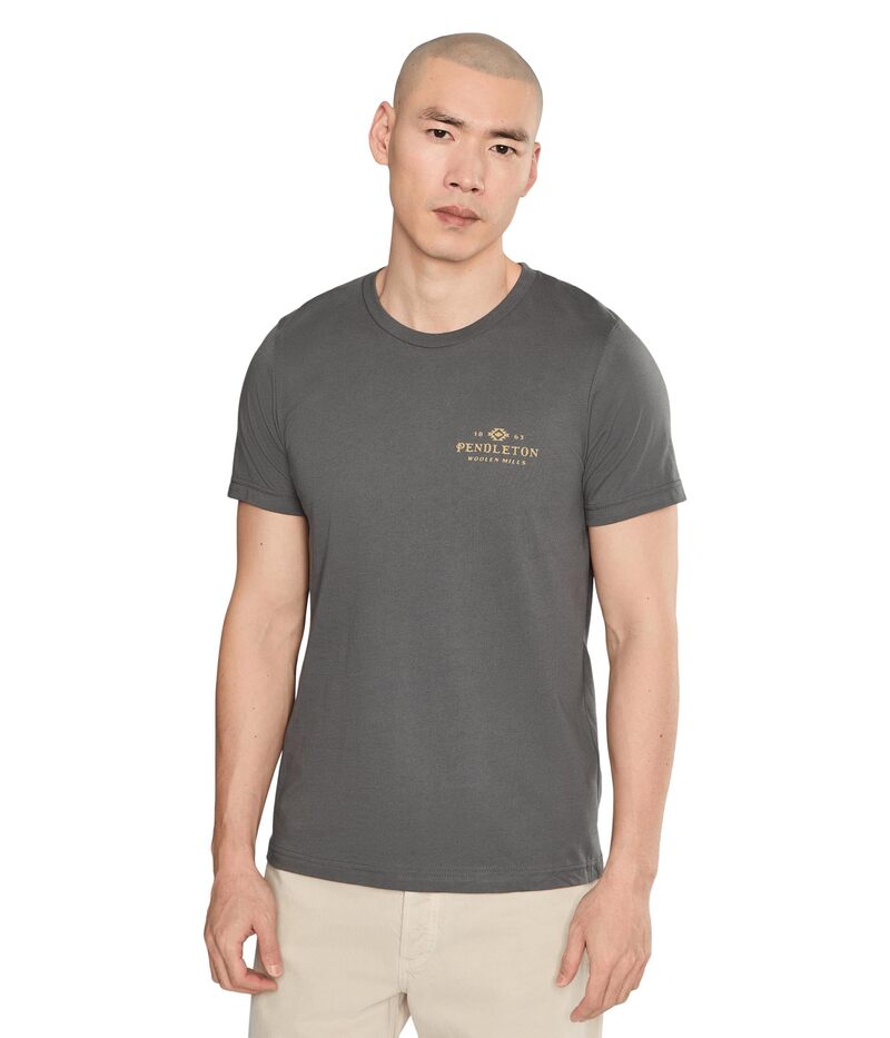 ペンドルトン メンズ トップス ティーシャツ ヴィンテージ ロゴタイプ グラフィック Pendleton Vintage Stamp Logo Graphic Tee Asphalt/Tan タン