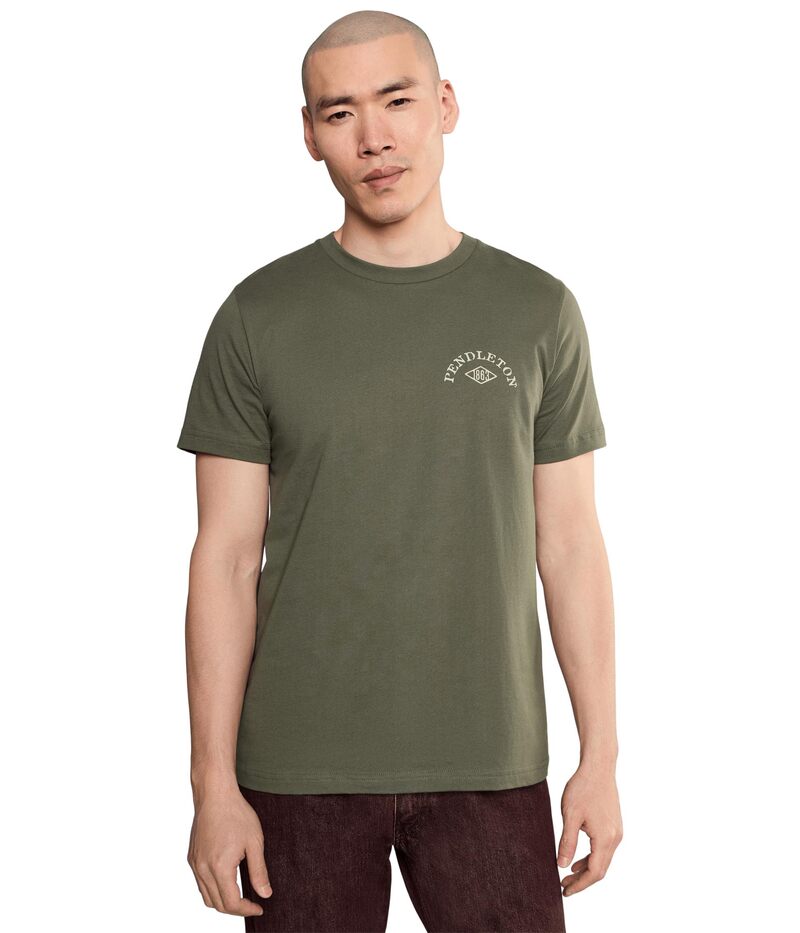ペンドルトン メンズ トップス プルオーバー グラフィック Pendleton American Western Graphic Tee Olive/Ivory 象牙色
