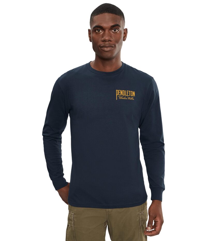ペンドルトン メンズ トップス プルオーバー グラフィック Pendleton Original Western Graphic Long Sleeve Navy Blazer/Gold 米国海軍
