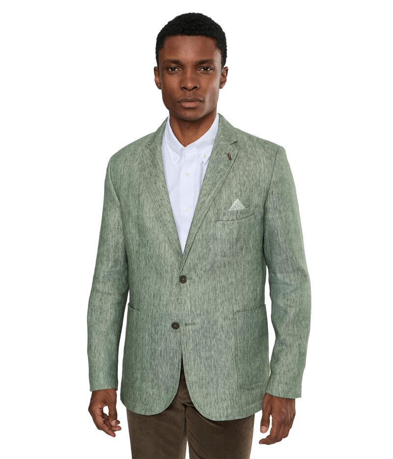 ジョンストンアンドマーフィー メンズ アウター 厚地の外套 スポーツジャケット Johnston \u0026 Murphy Conley Blazer Sage Washed Linen サルヴィア