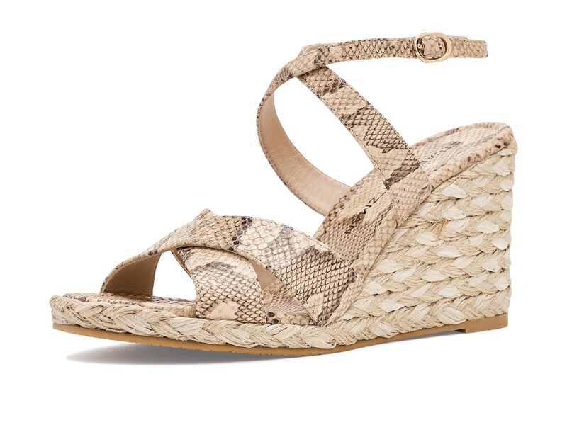 スチュアート ワイツマン レディース シューズ ヒール Stuart Weitzman Alyssa Wedge Adobe Snake-Print|ReVida 店