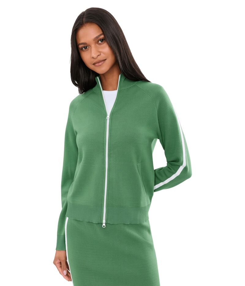 駆け込み寺 レディース アウター パーカー・スウェット スピード競技 編み物 上衣 Sanctuary Places To Be Knitrack Jacket Green Juice 緑であること