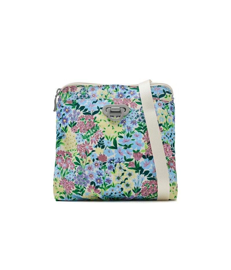 バッガリーニ レディース 御徒面子 ミニ Baggallini Coastal Flip Lock Mini Crossbody Meadow Print